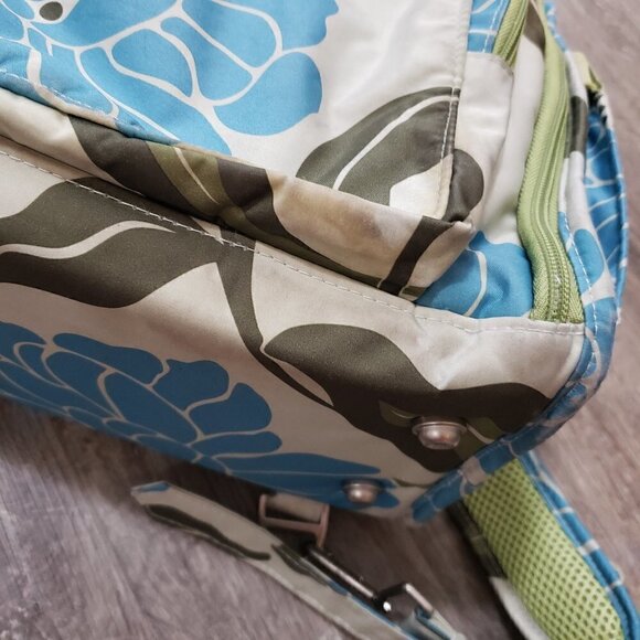 JuJuBe BFF Backpack Marvelous Mums Diaper Bag Floral Green Blue - Picture 3 of 11
